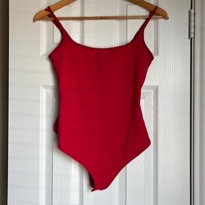 Free People Red Leotard Bodysuit Size Small